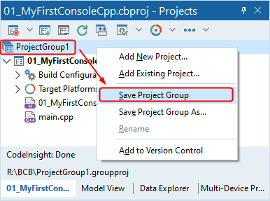 bcb SaveProjectGroup